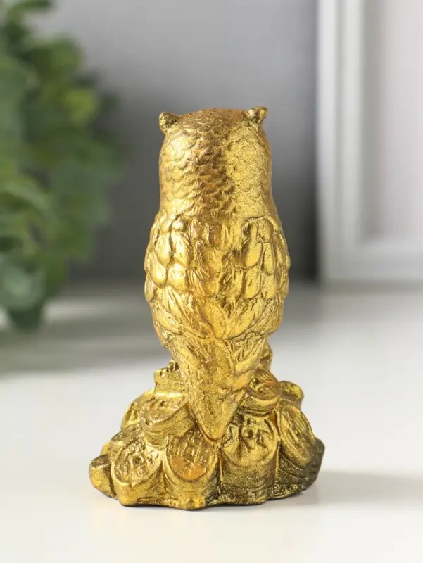 Фигурка гипс &laquo;Филин с деньгами&raquo;, 10&times;5 см, под золото