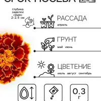 Семена цветов Бархатцы отклонённые "Медок", смесь, 0,3 г