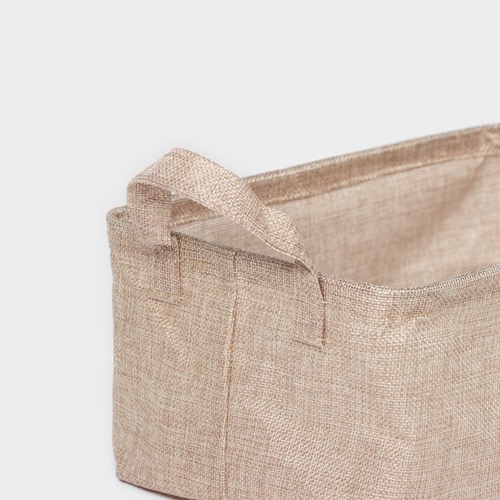 Корзинка для мелочей с ручками Доляна «Тильма», 30×20×13 см, цвет бежевый Корзинка для мелочей с ручками Доляна «Тильма», 30×20×13 см, цвет бежевый