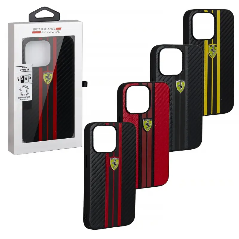 Чехол для iPhone 13 Ferrari Carbon PU