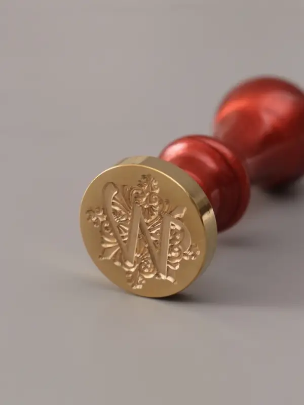 Печать для сургуча с пластиковой ручкой &laquo;Буква W на вензеле&raquo;, 2.5&times;2.5&times;6.3 см