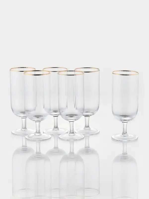 Набор бокалов для пива Набор бокалов для пива "Руно" на ножке, 390 мл, 6 шт, р-р 1й шт 17,5х7 см