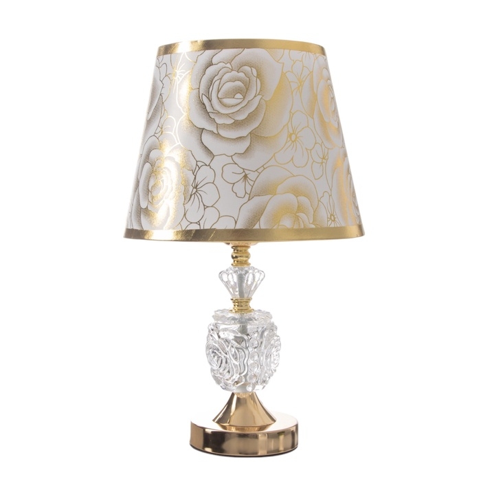 Лампа настольная Лампа настольная "Латынь" 1х40Вт Е27+подсветка LED 5Вт золото 21х21х35,5см