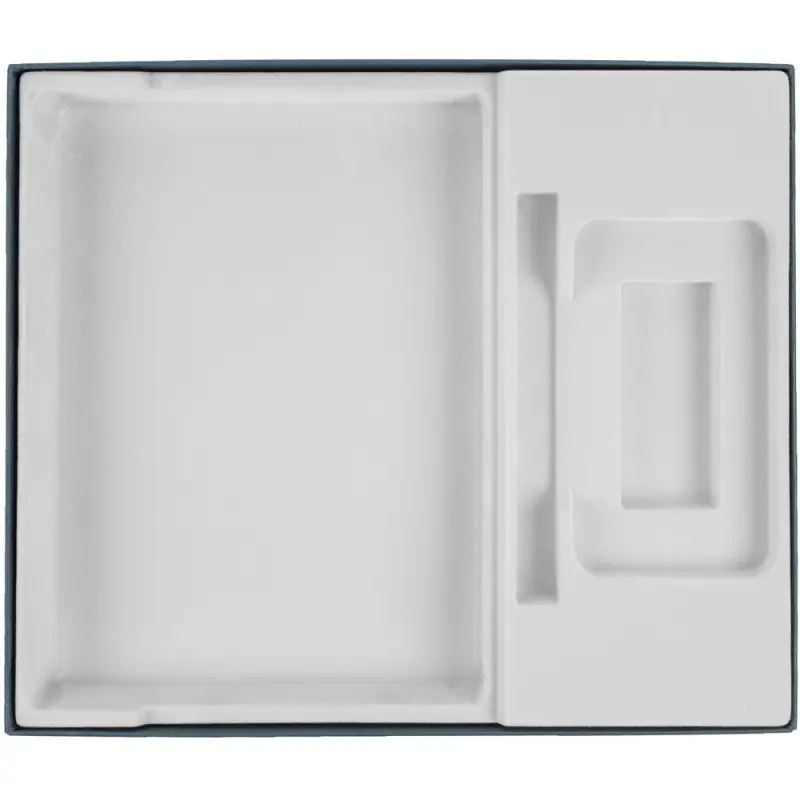 Коробка Overlap под ежедневник, аккумулятор и ручку, ver.2, синяя