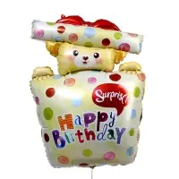 Воздушный шар фольгированный 35" &laquo;Мишка в подарке&raquo;, фигура