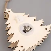 Ёлочная игрушка &laquo;Ёлочка с Дедом Морозом&raquo;, 12&times;11&times;2 см, от батареек, свечение тёплое белое