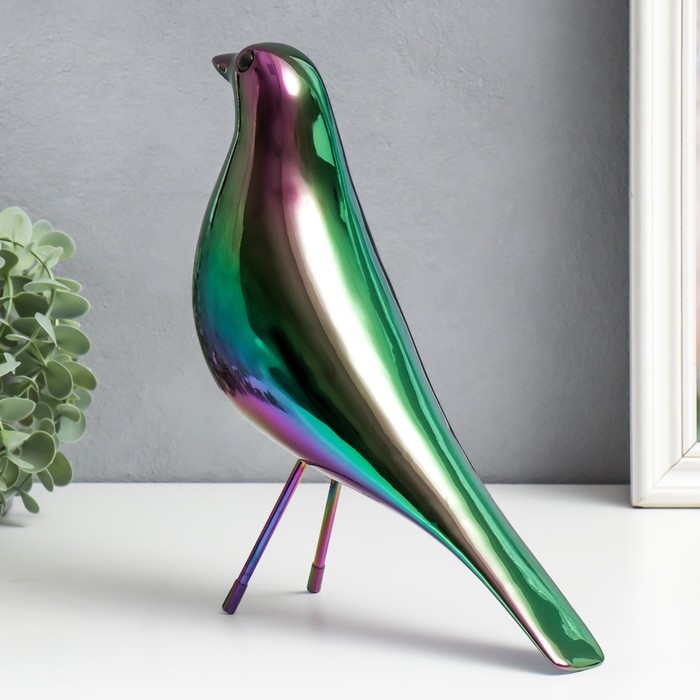 Сувенир полистоун Сувенир полистоун "Птица" золото хамелеон 25,5х25х8 см