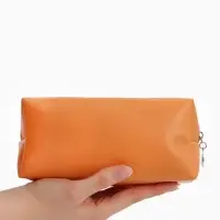Косметичка женская ONE COLOR, на молнии, экокожа, бежевая