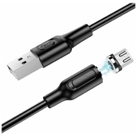 Кабель Borofone BX41, microUSB - USB, магнитный, 2.4 А, 1 м, PVC оплётка, чёрный