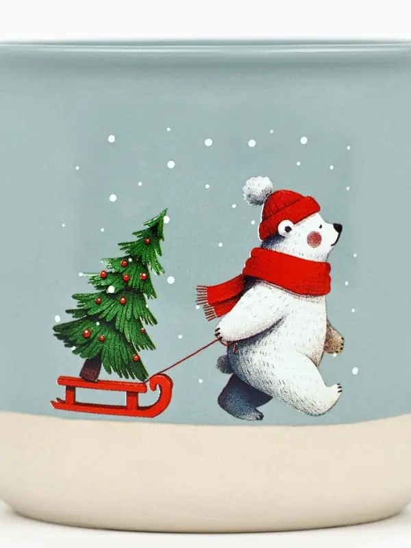 Кружка новогодняя керамическая &laquo;Мишка&raquo;, 400 мл, ручная работа