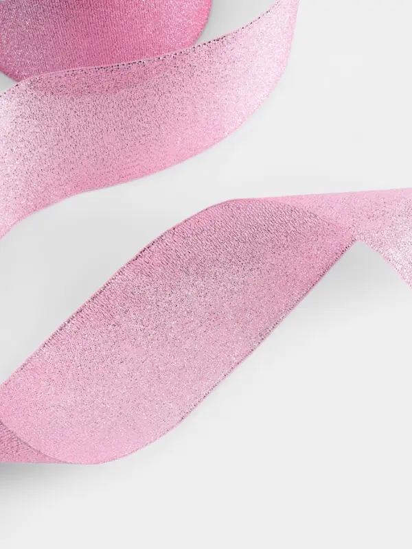 Лента парчовая, 50 мм, 23&plusmn;1 м, розовая №013