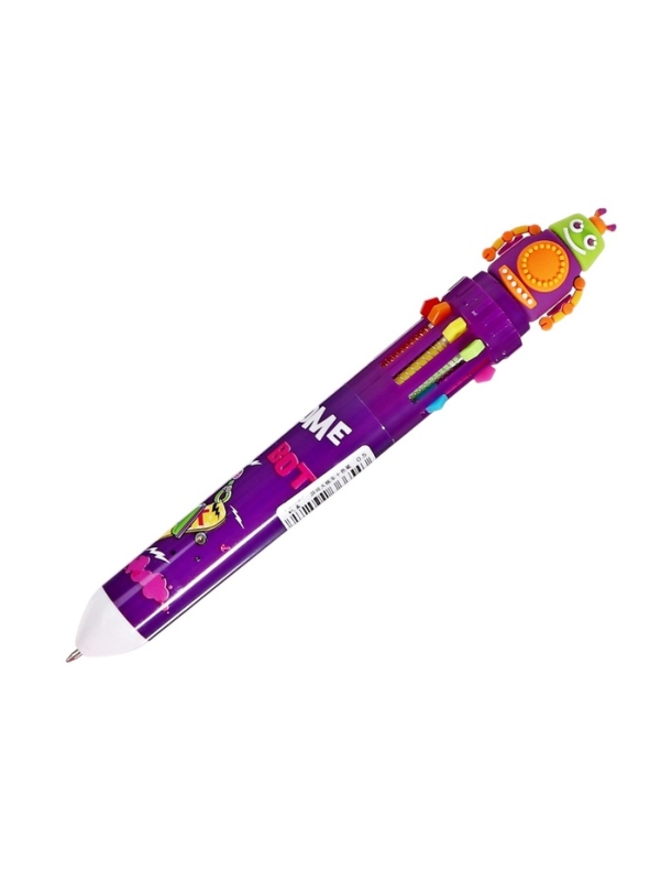 Ручка шариковая автоматическая, 10-ти цветная, штрихкод на штуке, МИКС Робот/Машина Ручка шариковая автоматическая, 10-ти цветная, штрихкод на штуке, МИКС Робот/Машина