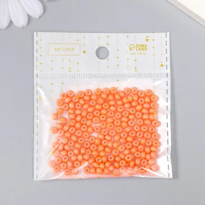 Бисер стекло 6/0  Бисер стекло 6/0 "Апельсин" 15 гр
