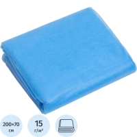 Простыня 70х200, голубой (10шт/упак), спанбонд, пл.15, А1, 12548