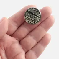 Пуговица металлическая на ножке &laquo;Рябь&raquo;, декоративная, d=25 мм, цвет чёрный, серебряный