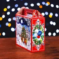 Подарочная новогодняя коробка «На Катке», упаковка, 17.3×6.5×15 см