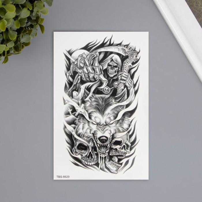 Татуировка на тело чёрная Татуировка на тело чёрная "Предвестник" 12х19 см