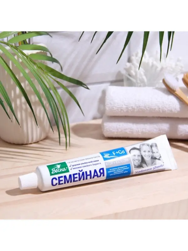 Зубная паста &laquo;Весна&raquo;, фтор + кальций, для всей семьи, 90 г