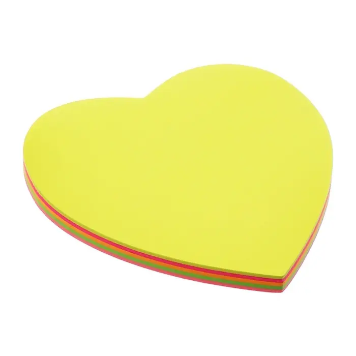 Блок с липким краем, «Сердце» 50 листов, флуоресцентные 5 цветов Блок с липким краем, «Сердце» 50 листов, флуоресцентные 5 цветов