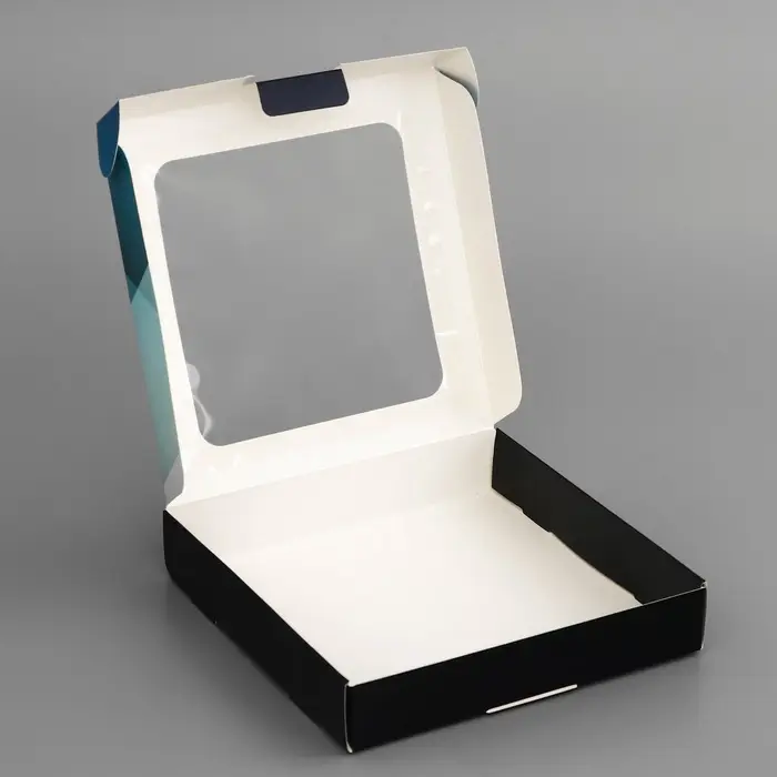 Коробка подарочная сборная с окном, упаковка, «Настоящему мужчине», 16×16×3 см