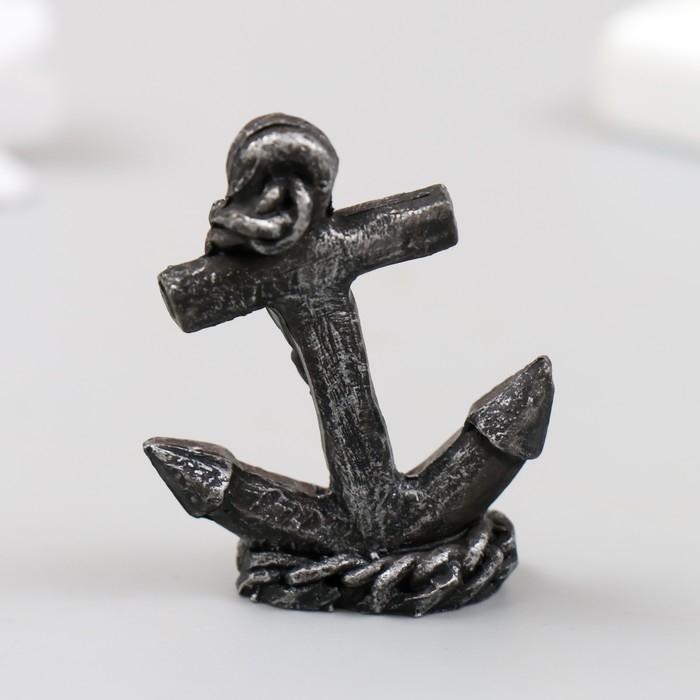 Фигурка для флорариума полистоун  Фигурка для флорариума полистоун "Якорь с цепью" 4х1,5х5 см