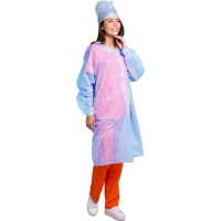 Халат н/с процед, рук.рез, на липч, XL, дл.110см, пл 25, голуб, 10шт/уп