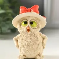 Фигурка гипс &laquo;Сова в шляпе&raquo;, слоновая кость, 8&times;5 см