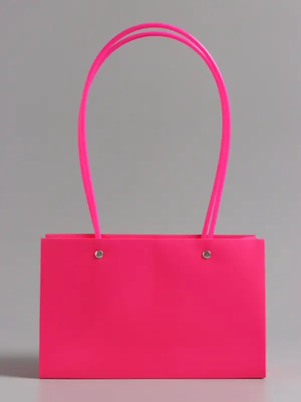 Сумка переноска для цветов, влагостойкая, фуксия, 22&times;10.5&times;13.5 см