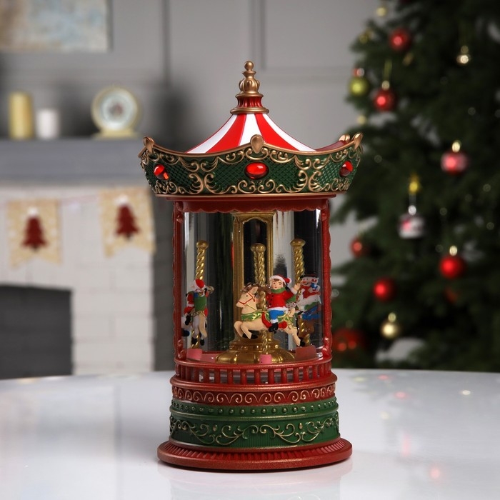 Светодиодная фигура «Карусель» 15.4 × 25 × 15.4 см, пластик, батарейки ААх3 (не в комплекте), USB, свечение тёплое белое Светодиодная фигура «Карусель» 15.4 × 25 × 15.4 см, пластик, батарейки ААх3 (не в комплекте), USB, свечение тёплое белое