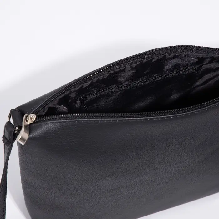 Сумка женская кросс-боди на молнии, 25&times;8&times;19 см, чёрная