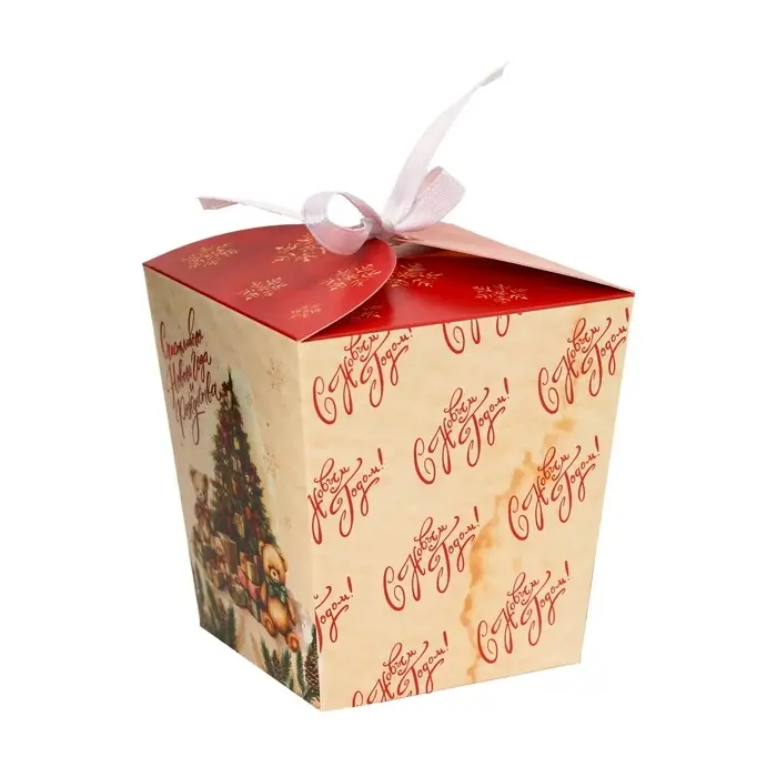 Бонбоньерка, новогодняя подарочная упаковкая «Ёлка и подарки», 7.5×8×7.5 см Бонбоньерка, новогодняя подарочная упаковкая «Ёлка и подарки», 7.5×8×7.5 см