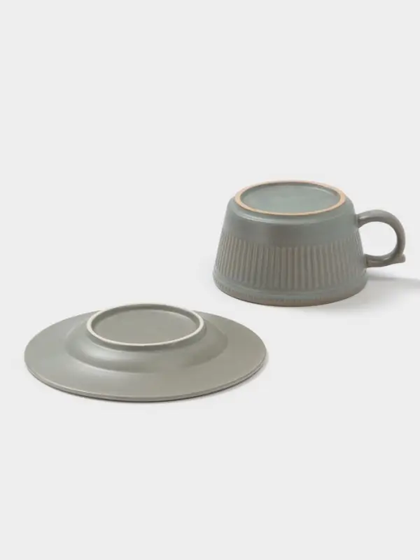 Чайная пара Ancient Greece, чашка 280 мл, блюдце d=15.5 см, керамика, зелёная