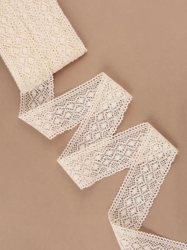 Кружево вязаное Арт Узор, 70 мм, 10&plusmn;1 м, бежевое