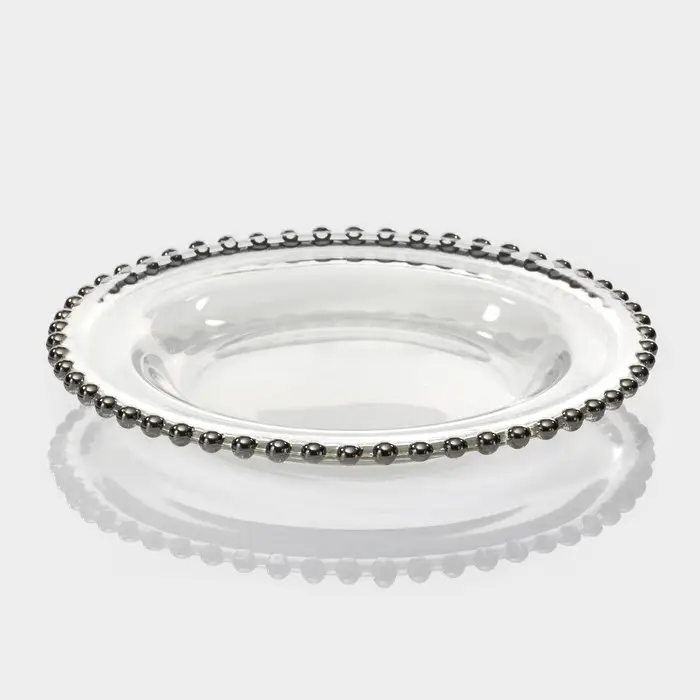 Тарелка стеклянная «Орбита», d=21 см, цвет серебряный Тарелка стеклянная «Орбита», d=21 см, цвет серебряный