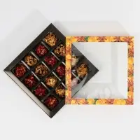 Коробка под 16 конфет с ячейками &laquo;Вкусный Новый год&raquo; 17.5&times;17.5&times;3.5 см