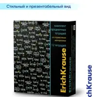 Набор предметных тетрадей ErichKrause. Inscription, 12 предметов, 48 листов, со справочным материалом, обложка из мелованного картона