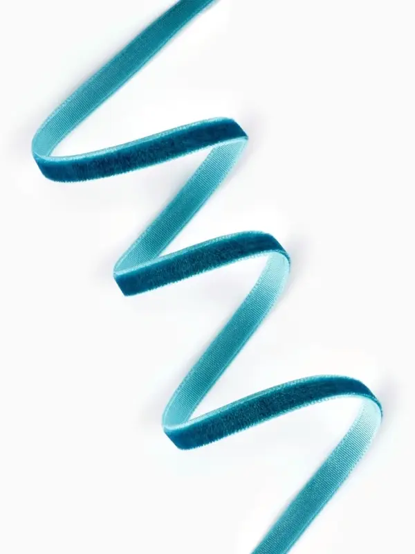 Лента бархатная, 6 мм, 18&plusmn;1 м, зелёная №34