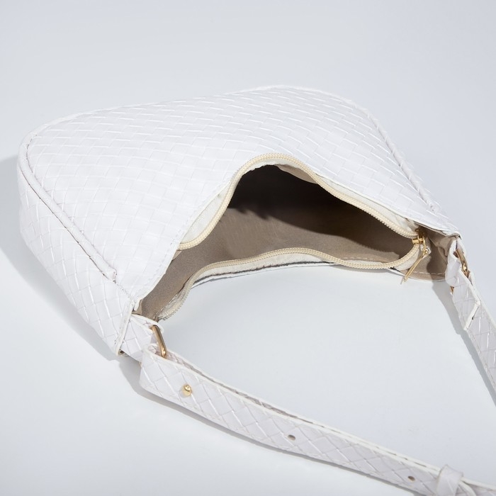 Сумка-багет на молнии, цвет белый Сумка-багет на молнии, цвет белый