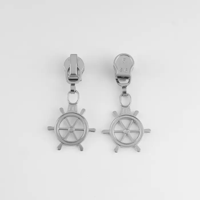 Бегунок для молнии «Спираль», №5, «Штурвал», 10 шт., цвет никель Бегунок для молнии «Спираль», №5, «Штурвал», 10 шт., цвет никель