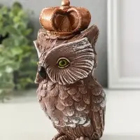 Фигура "Сова императорская" размер 15х8х6 см, гипс, коричневый Фигура "Сова императорская" размер 15х8х6 см, гипс, коричневый