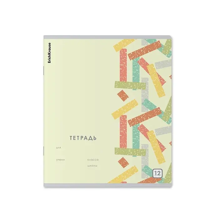 Тетрадь 12 листов в клетку ErichKrause Metrica, 60 г/м&sup2;, обложка мелованный картон, МИКС