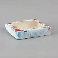 Коробка подарочная новогодняя, складная 20&times;20&times;4 см &laquo;Снегири&raquo;