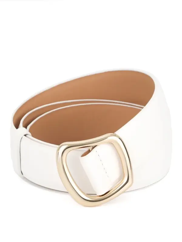 Ремень женский, затяжка, без винта, 4&times;110 см, пряжка золотистая, белый