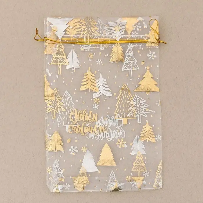 Мешочек подарочный органза «С Новым счастьем!», 10 х 12 см +/- 1.5 см Мешочек подарочный органза «С Новым счастьем!», 10 х 12 см +/- 1.5 см