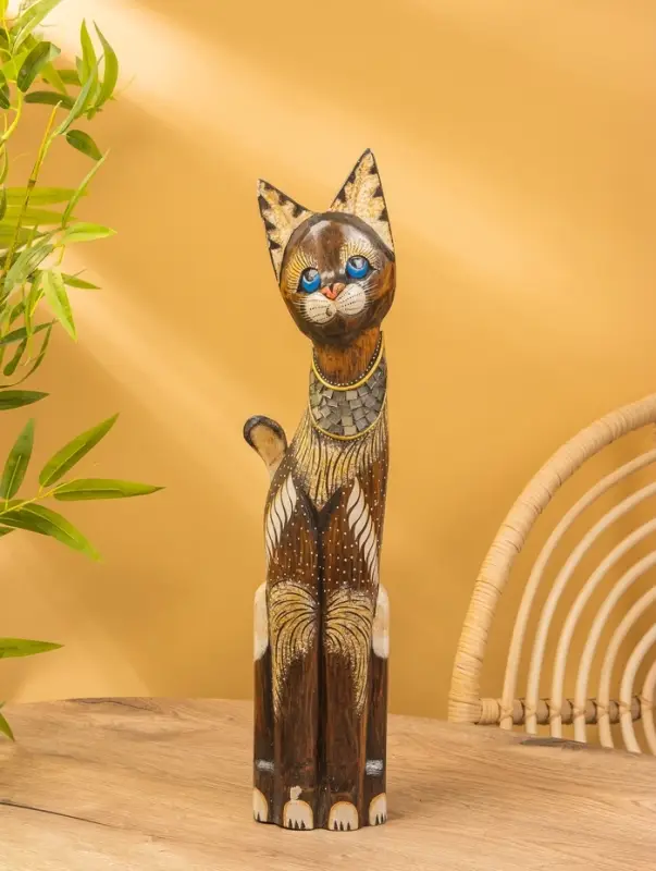 Сувенир «Кошка», 60×14×6 см, дерево, коричневый, МИКС Сувенир «Кошка», 60×14×6 см, дерево, коричневый, МИКС