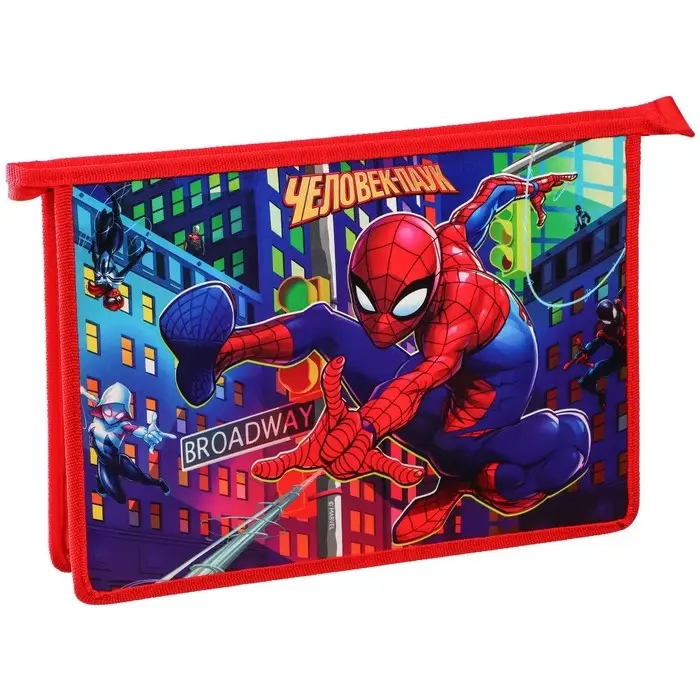 Папка пластиковая для тетрадей А4, на молнии, &laquo;Супергерой&raquo;