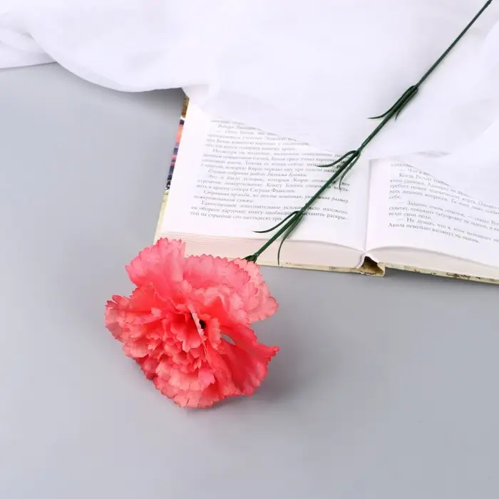 Цветы искусственные «Гвоздика экстра галант», h=49 см, d=8 см, коралловые