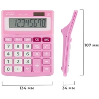 Калькулятор настольный КОМП Attache, AС-223R,8р,дв. пит, розовый,134x107x34
