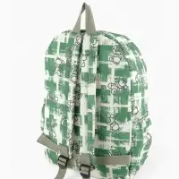 Рюкзак школьный на молнии, с карманами, с принтом, размер 28.5&times;12&times;41 см, зелёный