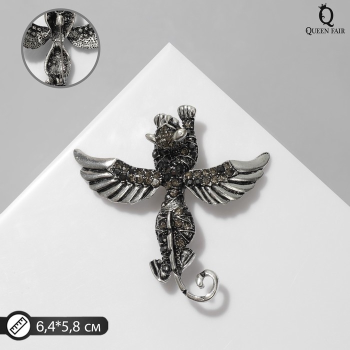 Брошь «Мантикора», цвет серый в чернёном серебре Брошь «Мантикора», цвет серый в чернёном серебре